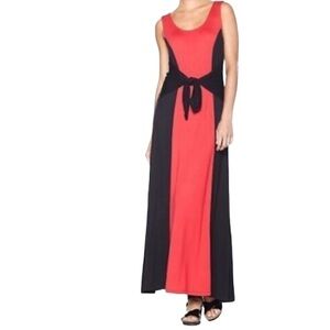 Completely Me by Liz Lange Maxi Black and Red Cocktail Dress with Sash  Size 1X
